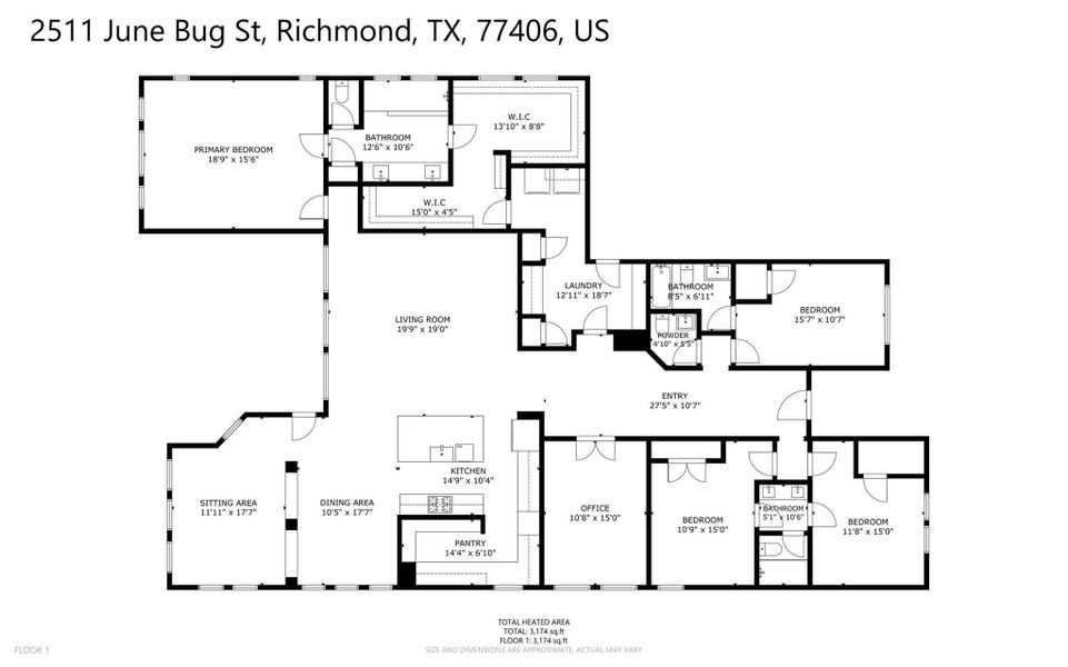 2D floor plan layout of this home in , Richmond, TX (Image 5).