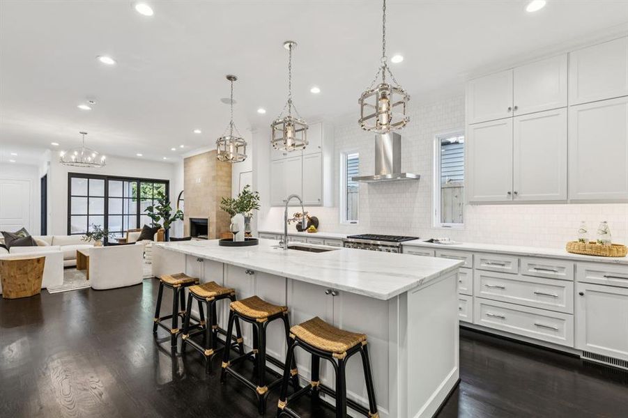 Subzero Wolf Gas Range Kitchen. Calcutta Marble, Custom Cabinetry. Subzero Wolf Gas Range Kitchen. Calcutta Marble, Custom Cabinetry.