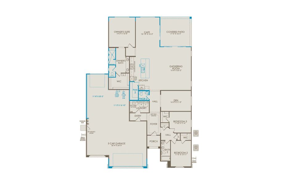 2D floor plan layout of this home in Artisan at Asante, Surprise, AZ (Image 3).