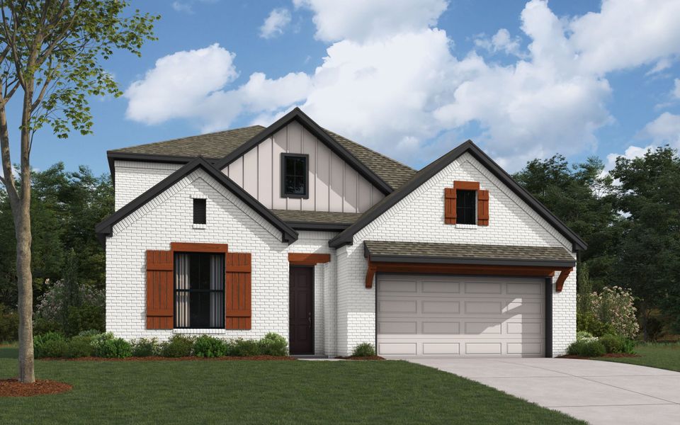 Representative exterior photo of a completed home built from the Cypress II by William Ryan Homes in Ten Mile Creek, Celina, TX (Image 6).