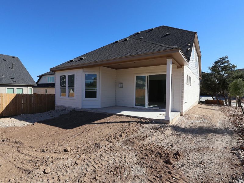 Exterior details and patio area of a home in Cedar Brook, Leander (Image 2).