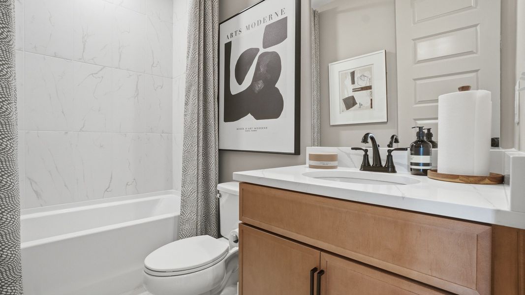 Representative furnished interior of a home built from the Seaton by DRB Homes in Barrett Pointe, Kennesaw (Image 9).