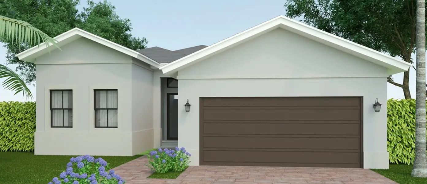 Representative exterior photo of a completed home built from the Diana by Century Homebuilders Group in Century Heights, Miami, FL (Image 1). Representative exterior photo of a completed home built from the Diana by Century Homebuilders Group in Century Heights, Miami, FL (Image 1).