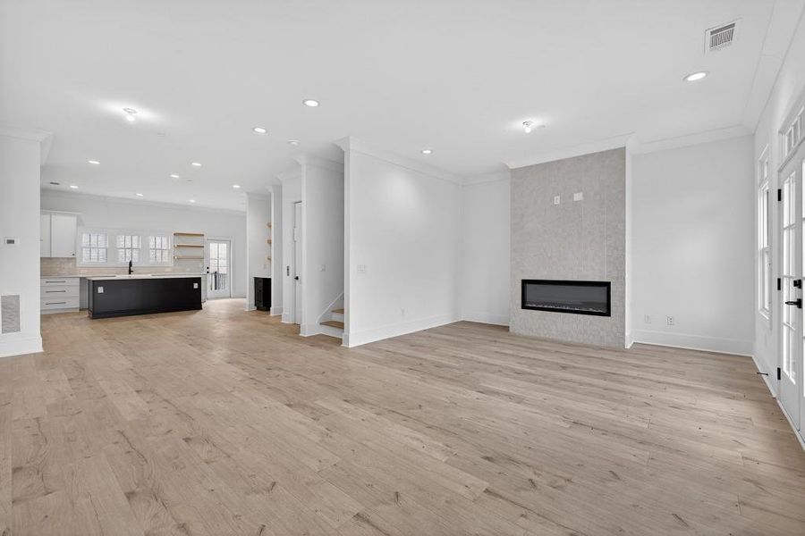Spacious, unfurnished interior of a new home in Skyview On Broad, Sugar Hill (Image 26). Spacious, unfurnished interior of a new home in Skyview On Broad, Sugar Hill (Image 26).