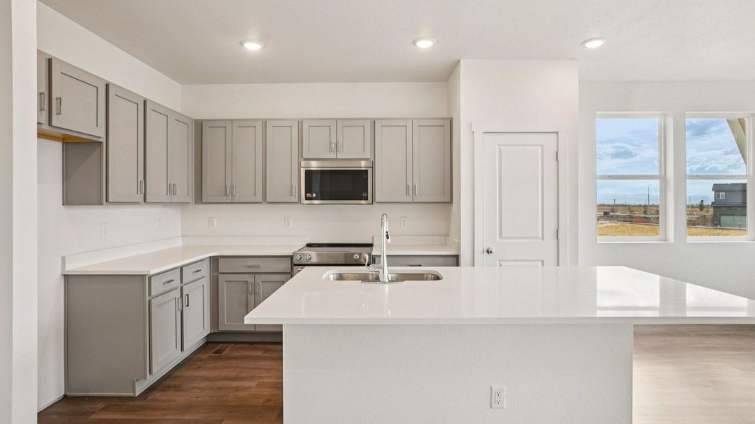 Furnished interior view inside a new home in Windler Townhomes, Aurora (Image 13). Furnished interior view inside a new home in Windler Townhomes, Aurora (Image 13).