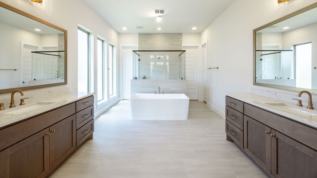 Furnished interior view inside a new home in Palmera Ridge, Leander (Image 6). Furnished interior view inside a new home in Palmera Ridge, Leander (Image 6).