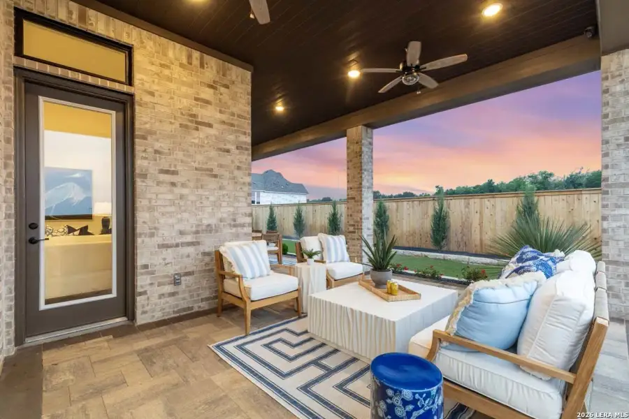 Exterior details and patio area of a home in Mayfair, New Braunfels (Image 2).