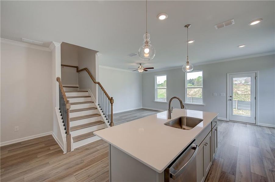 Furnished interior view inside a new home in Langley Overlook, Loganville (Image 6). Furnished interior view inside a new home in Langley Overlook, Loganville (Image 6).