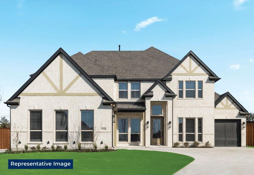 Front exterior of a new home in High Country, Burleson, TX, highlighting curb appeal (Image 23).