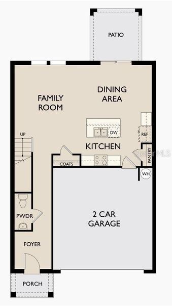 2D floor plan layout of this home in Landings at Mount Olive, Polk City, FL (Image 3).