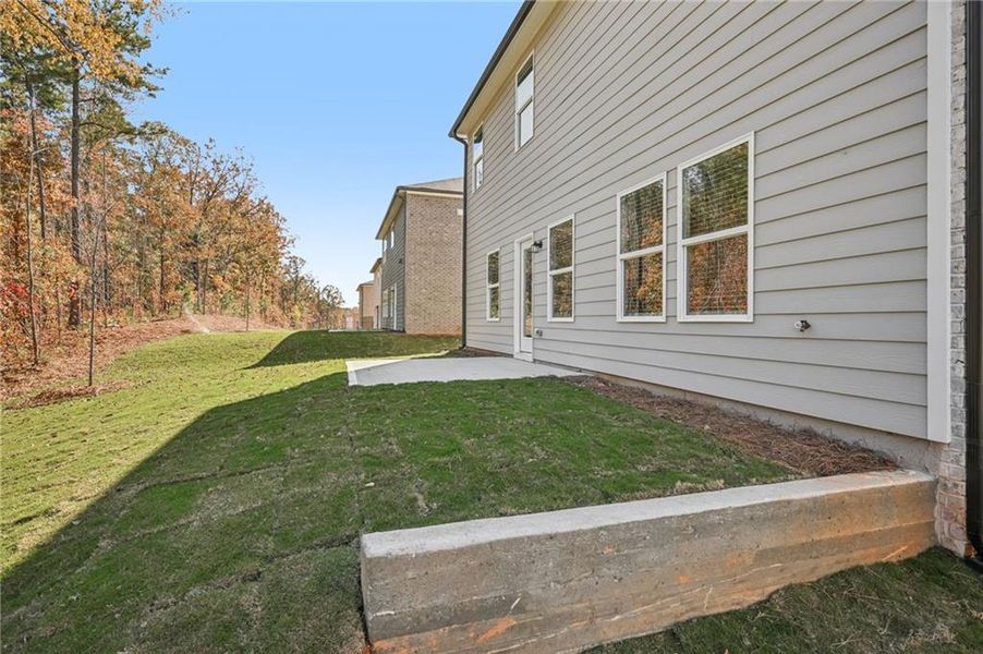 Exterior details and patio area of a home in Creekside at Oxford Park, Fairburn (Image 24).