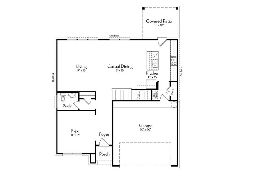 2D floor plan layout for the Pecan by Autograph Homes in Aldeana - Paintbrush Collection, Bonney, TX (Image 3). 2D floor plan layout for the Pecan by Autograph Homes in Aldeana - Paintbrush Collection, Bonney, TX (Image 3).