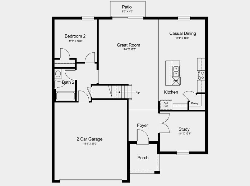2D floor plan layout for the Azalea by Taylor Morrison in Waterstone, Groveland, FL (Image 6).