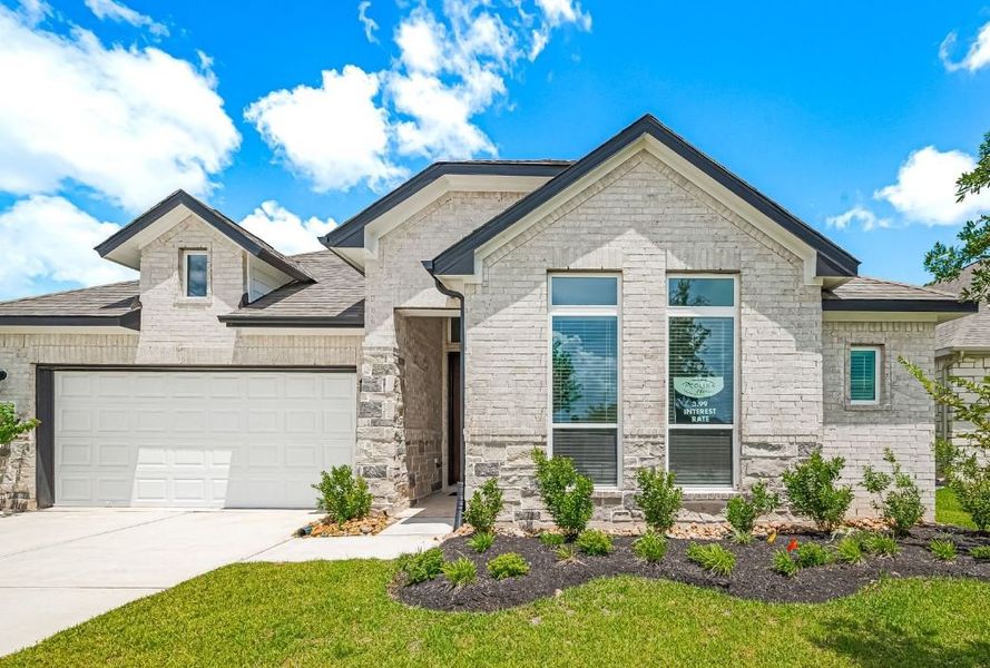 Front exterior of a new home in Lago Mar, Texas City, TX, highlighting curb appeal (Image 1). Front exterior of a new home in Lago Mar, Texas City, TX, highlighting curb appeal (Image 1).