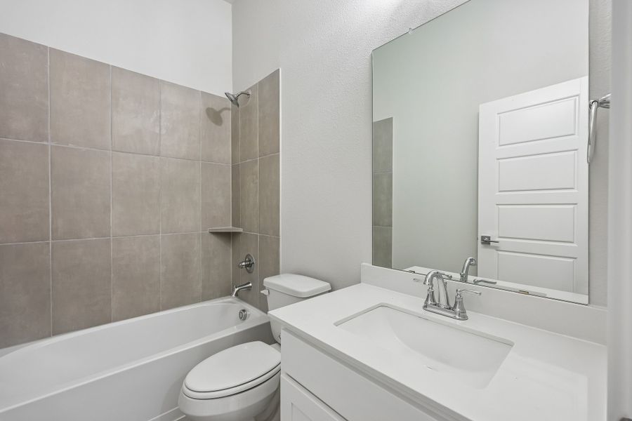 Secondary Bathroom in the Gilmour II home plan by Trophy Signature Homes