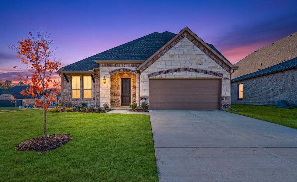 Front exterior of a new home in Forest Ridge Estates, Greenville, TX, highlighting curb appeal (Image 2). Front exterior of a new home in Forest Ridge Estates, Greenville, TX, highlighting curb appeal (Image 2).