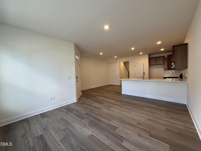 Living room to kitchen view