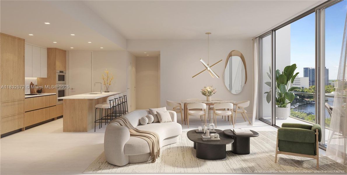 Furnished interior view inside a new home in Sixth&Rio, Fort Lauderdale (Image 8).