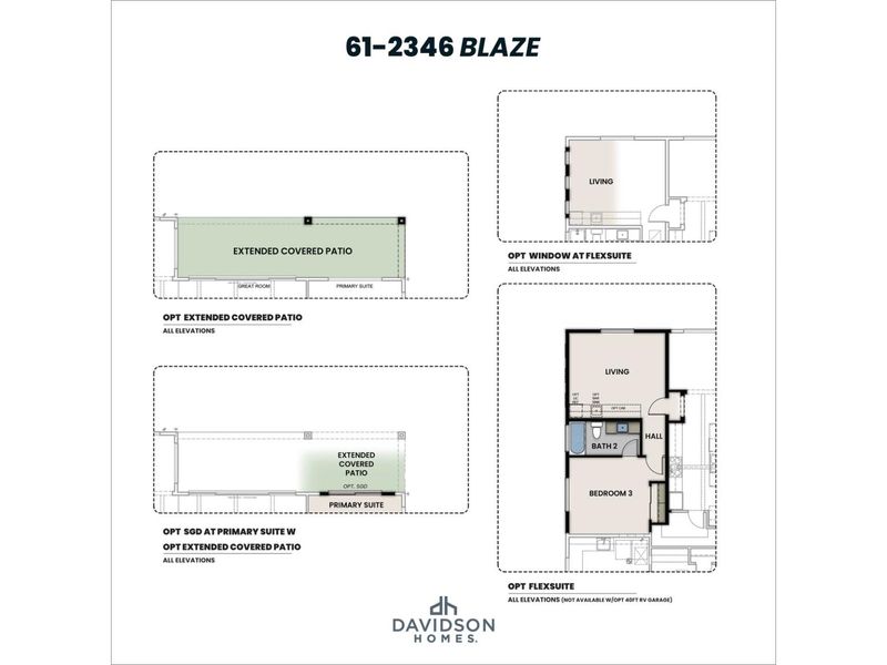 2D floor plan layout for the The Blaze C by Davidson Homes LLC in Hidden Hills, Prescott, AZ (Image 5).