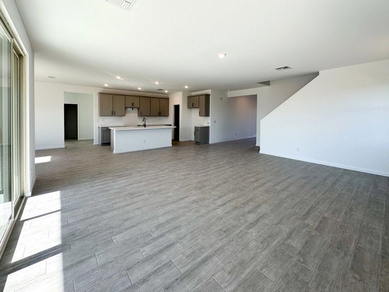 Great room and kitchen Great room and kitchen