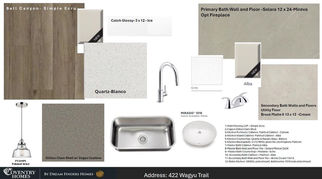 Sample of building materials used in homes in The Trails, New Caney (Image 9).
