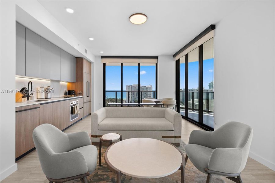 Furnished interior view inside a new home in 72 Park, Miami Beach (Image 7).