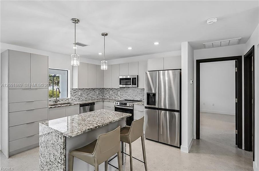 Furnished interior view inside a new home in , Cape Coral (Image 7). Furnished interior view inside a new home in , Cape Coral (Image 7).