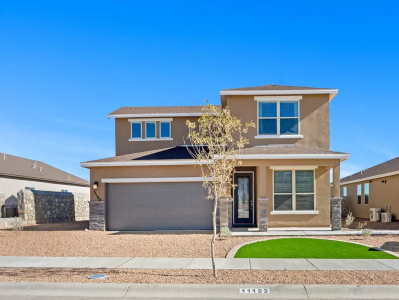 Representative exterior photo of a completed home built from the Texas Olive by View Homes in Campo Del Sol, El Paso, TX (Image 2).