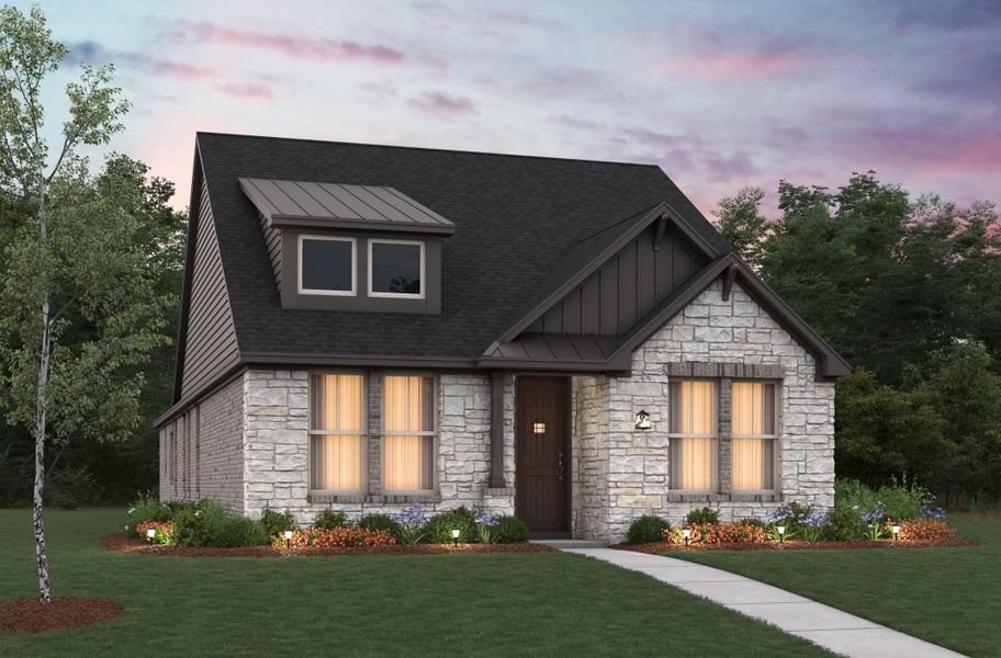 Representative exterior photo of a completed home built from the Meridian by Beazer Homes in Treeline, Justin, TX (Image 2).