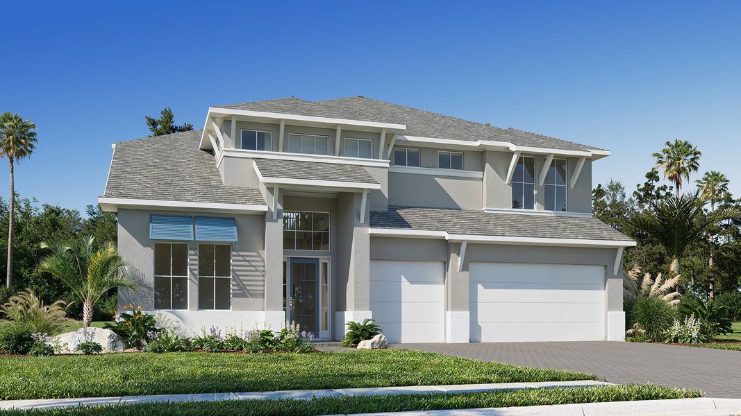 Representative exterior photo of a completed home built from the 3479F by Perry Homes in Glynlea Country Club 60', Port St. Lucie, FL (Image 2).
