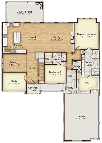 2D floor plan layout of this home in Ridge Park Estates, Royse City, TX (Image 6). 2D floor plan layout of this home in Ridge Park Estates, Royse City, TX (Image 6).