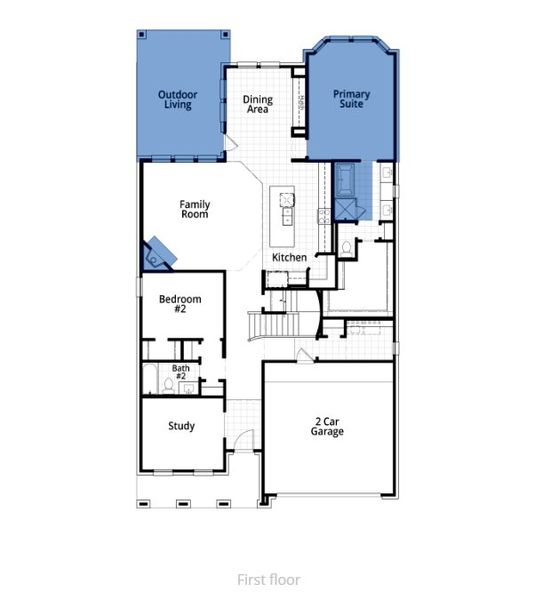 2D floor plan layout of this home in Wildflower Ranch: 50ft. lots, Dish, TX (Image 4). 2D floor plan layout of this home in Wildflower Ranch: 50ft. lots, Dish, TX (Image 4).