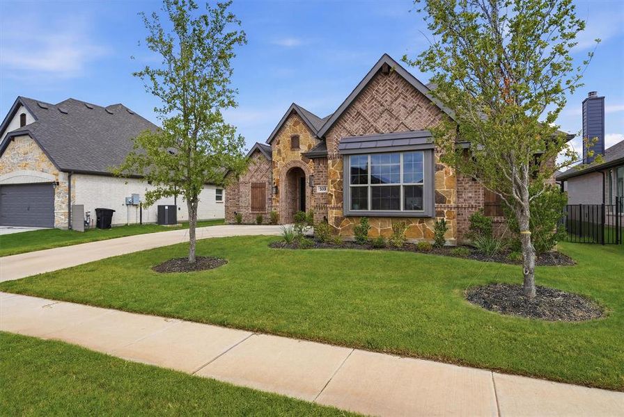Front exterior of a new home in Abe's Landing, Granbury, TX, highlighting curb appeal (Image 21).