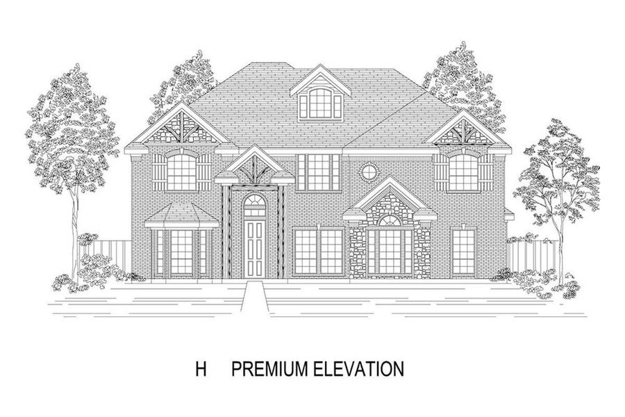 Representative rendering of the exterior for the Remington 2FS (w/Media) by First Texas Homes (Image 12). Representative rendering of the exterior for the Remington 2FS (w/Media) by First Texas Homes (Image 12).