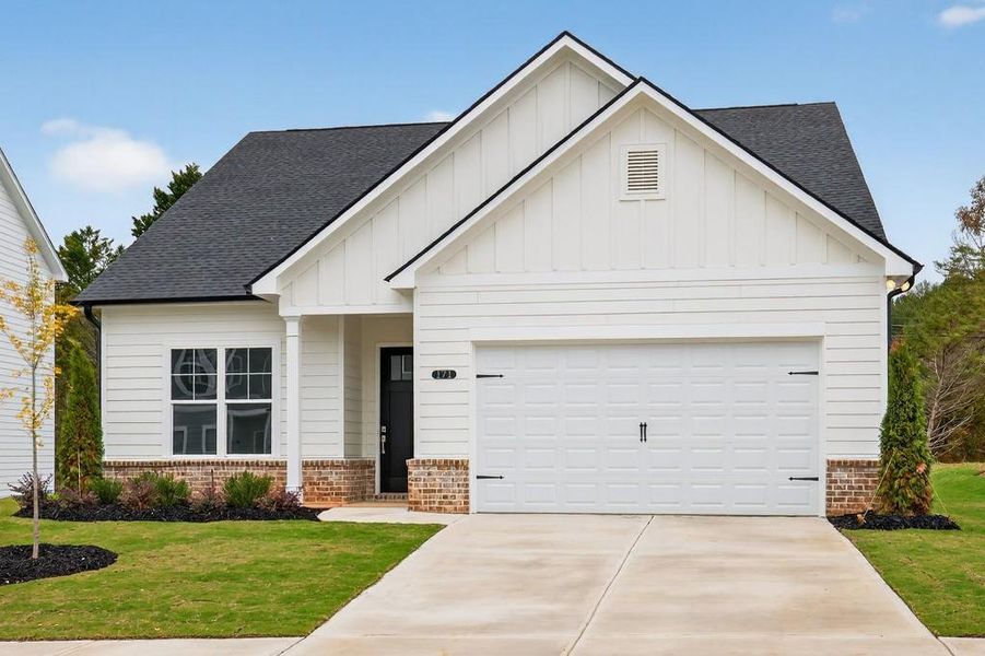 Front exterior of a new home in Red Bird Manor, Jefferson, GA, highlighting curb appeal (Image 2). Front exterior of a new home in Red Bird Manor, Jefferson, GA, highlighting curb appeal (Image 2).