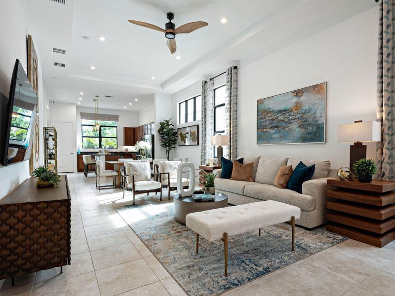 Furnished interior view inside a new home in Cresswind Palm Beach at Westlake, Westlake (Image 16).