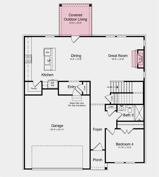 2D floor plan layout of this home in Windance Lake, Loganville, GA (Image 3).