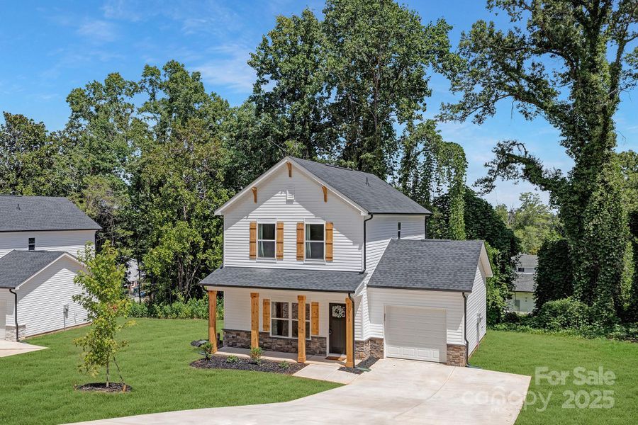 Front exterior of a new home in , Bessemer City, NC, highlighting curb appeal (Image 2). Front exterior of a new home in , Bessemer City, NC, highlighting curb appeal (Image 2).