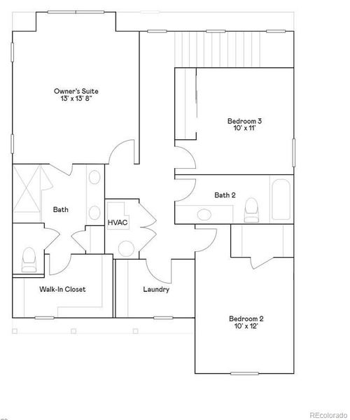 2D floor plan layout of this home in Parterre: The Skyline Collection, Thornton, CO (Image 5).