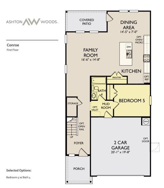 2D floor plan layout of this home in The Trails at Carmel, Pflugerville, TX (Image 3).