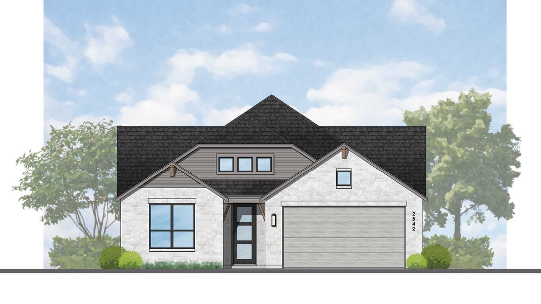 Representative rendering of the exterior for the VanGogh by Highland Homes (Image 4).