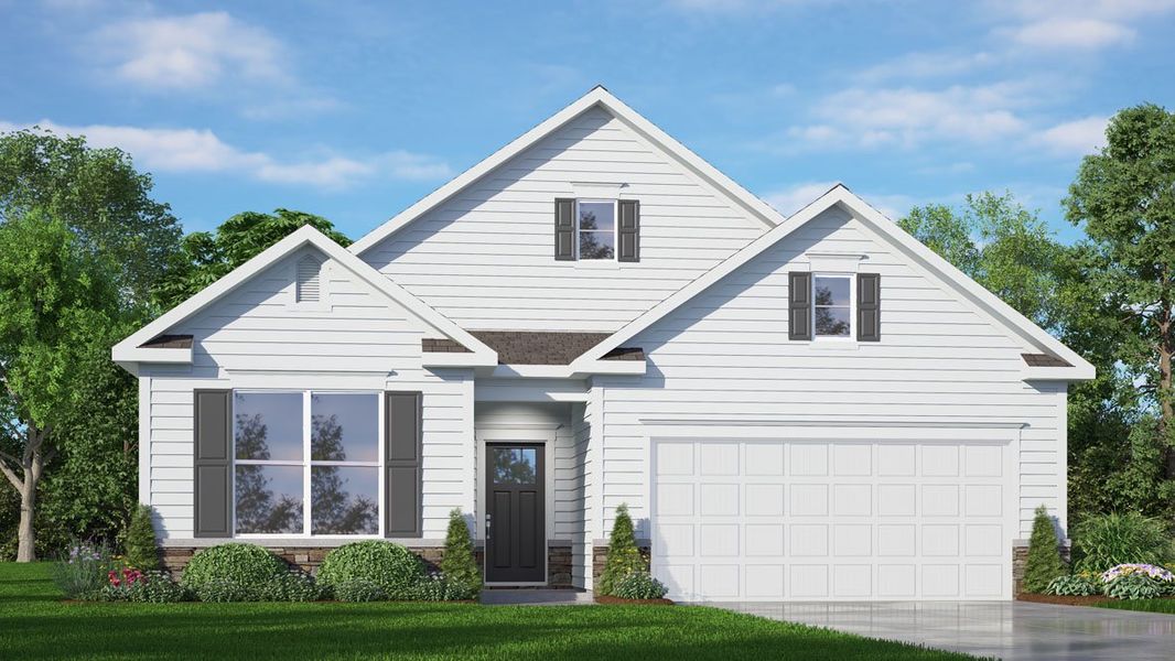 Representative exterior photo of a completed home built from the BRISTOL by D.R. Horton in The Villas at Galvins Ridge, Sanford, NC (Image 1).