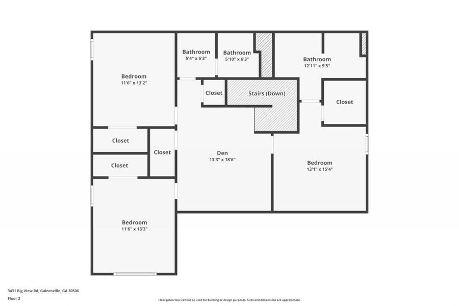 2D floor plan layout of this home in The Cottages Of Lake Lanier, Gainesville, GA (Image 5).