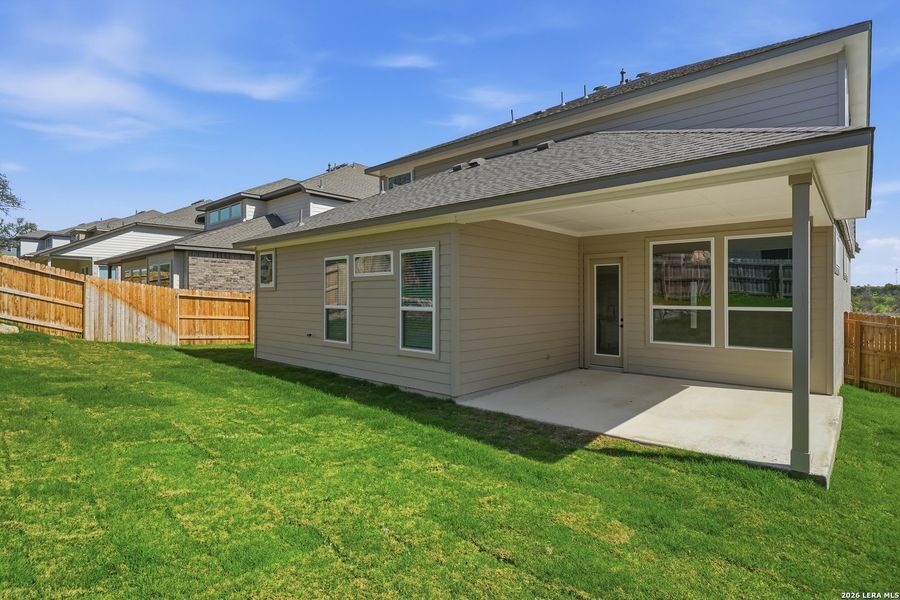 Exterior details and patio area of a home in Buffalo Crossing, Cibolo (Image 23).