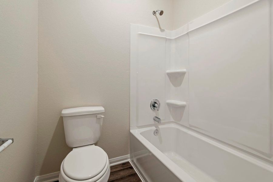 Secondary Bathroom comes with a shower and tub combo Secondary Bathroom comes with a shower and tub combo