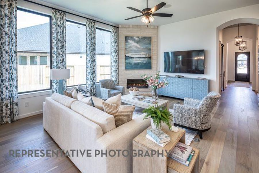 Furnished interior view inside a new home in Trinity Falls, McKinney (Image 8). Furnished interior view inside a new home in Trinity Falls, McKinney (Image 8).