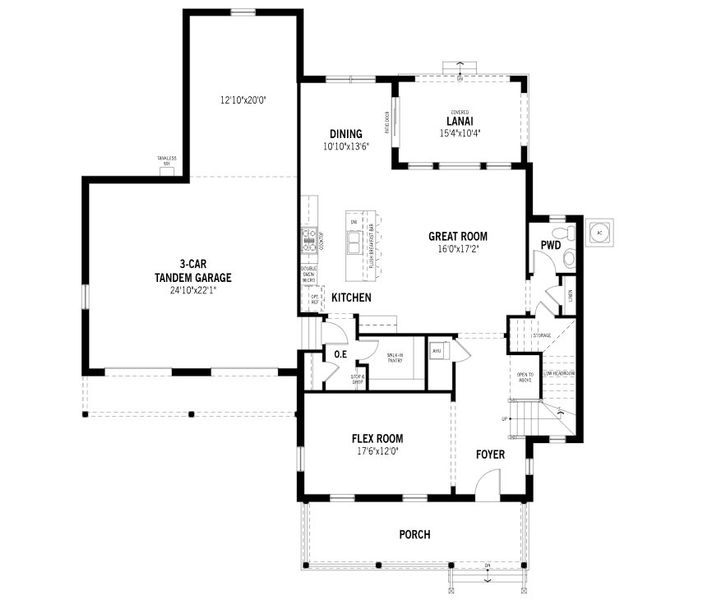 2D floor plan layout for the Santa Rosa by Mattamy Homes in Celebration - Island Village, Celebration, FL (Image 4).