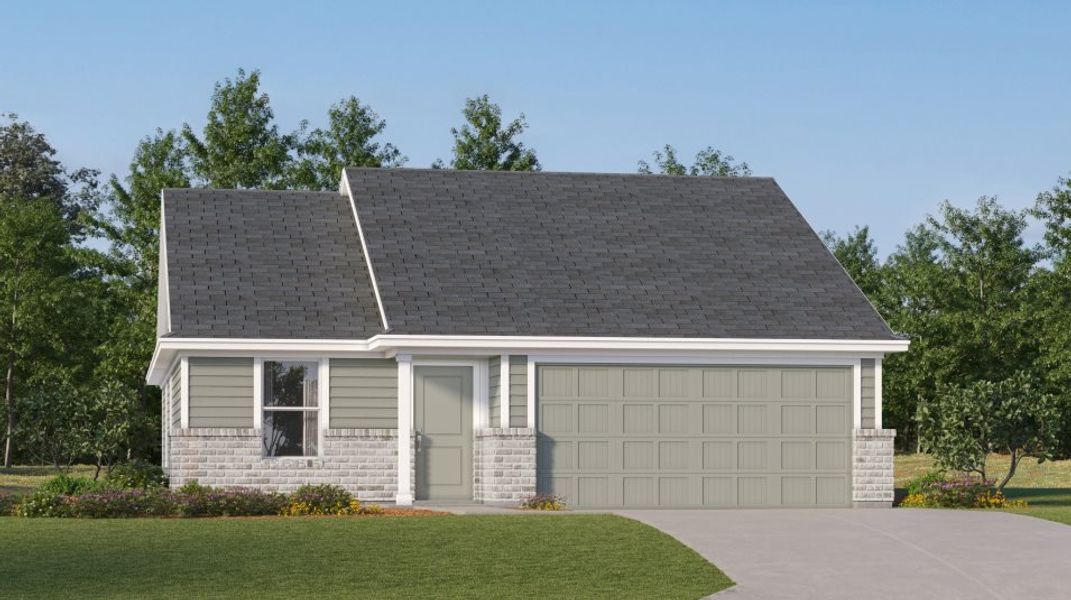 Front exterior of a new home in Foree Ranch, Providence Village, TX, highlighting curb appeal (Image 1). Front exterior of a new home in Foree Ranch, Providence Village, TX, highlighting curb appeal (Image 1).