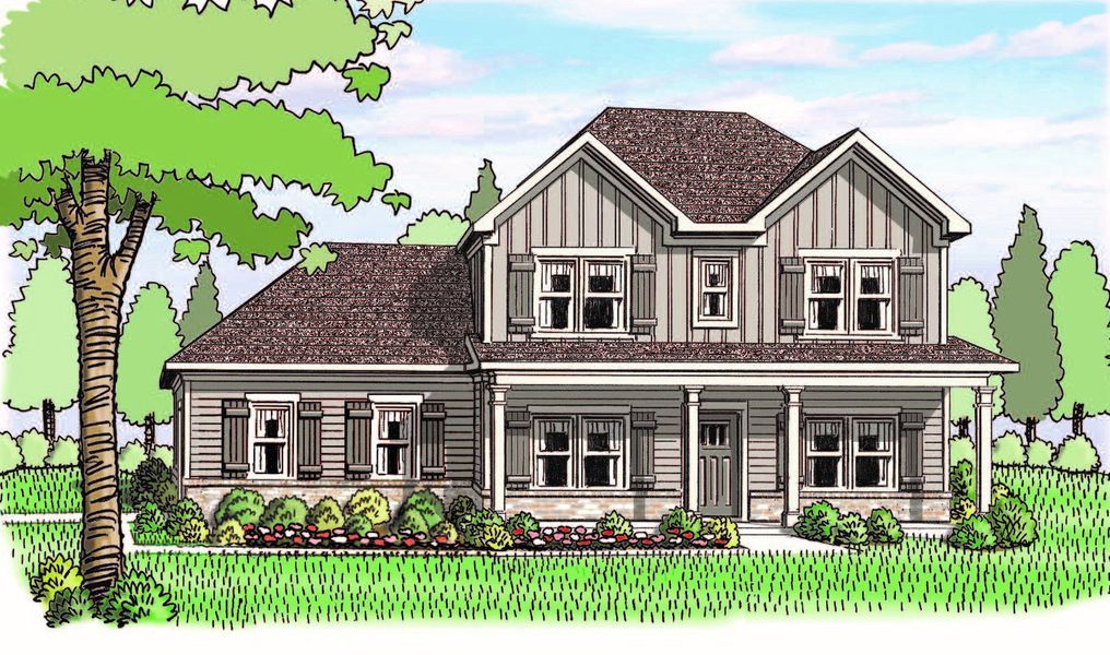 Representative exterior photo of a completed home built from the (GA)The Jackson | Side Entry by Reliant Homes in Alcovy Station, Covington, GA (Image 4).