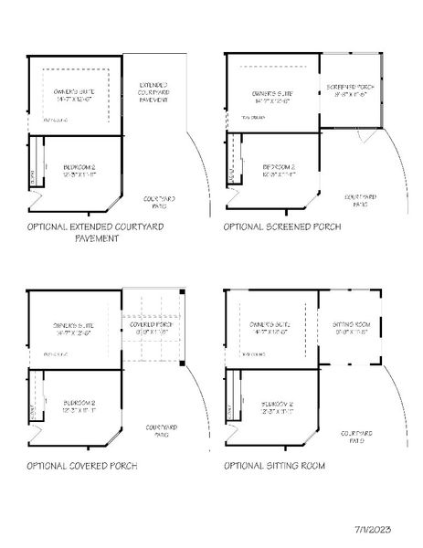 2D floor plan layout for the Palazzo by Epcon Communities in The Courtyards at Hodges Farm, Charlotte, NC (Image 2).